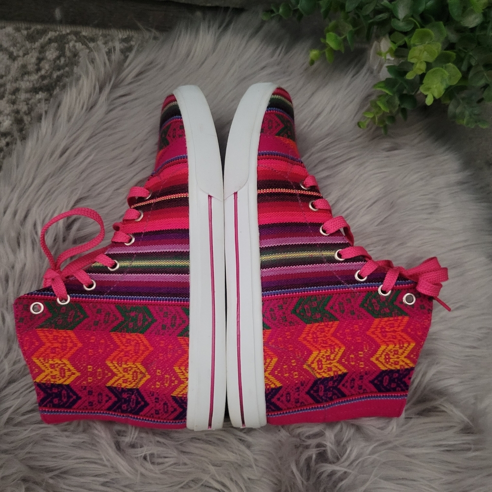 Inkkas Pink Multi-Color High-Top Sneakers - Picture 10 of 14